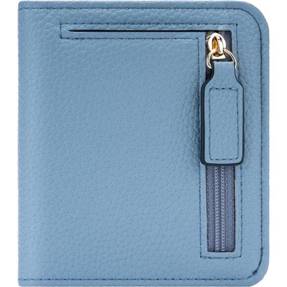 Slim Bifold Credit Card Holder, Blue - Picture 1 of 7